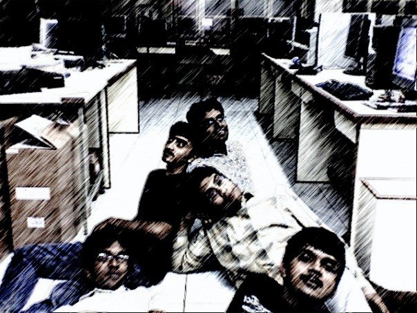 IIT Madras CS department, summer 2007 — friends posing for the camera